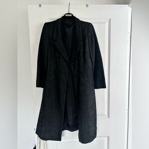 Vintage Brocade Black Double-Breasted Coat